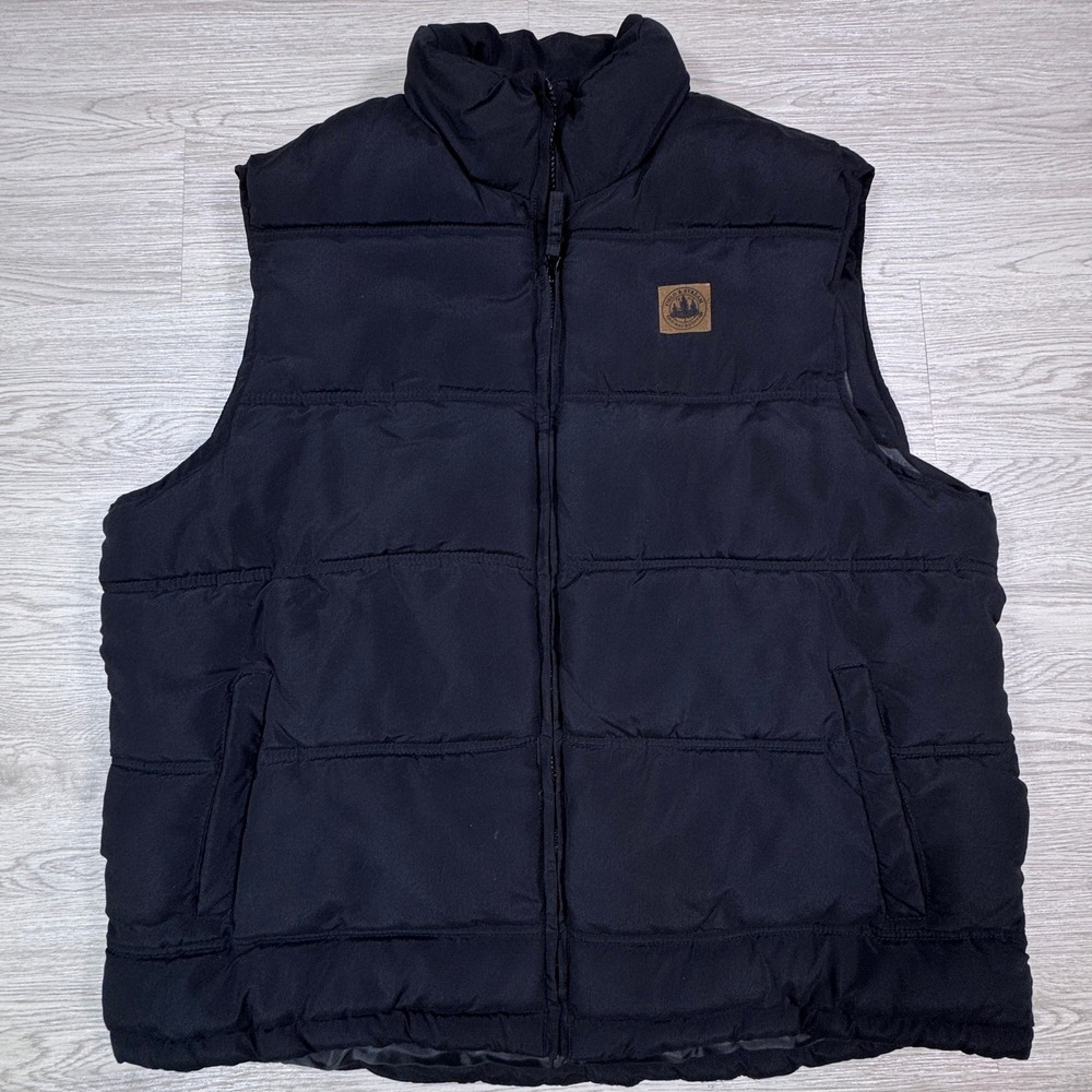 Field & Stream Mens Puffer Vest Black XL Full Zip Quilted‎ Sleeveless Jacket